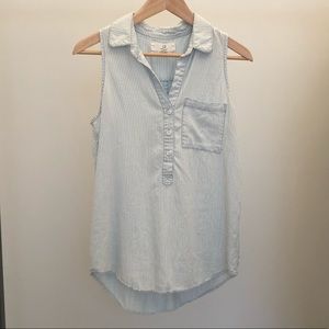 Sleeveless striped chambray top by Thread+Supply